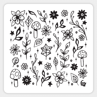 Nature Doodle Pattern 2 Sticker